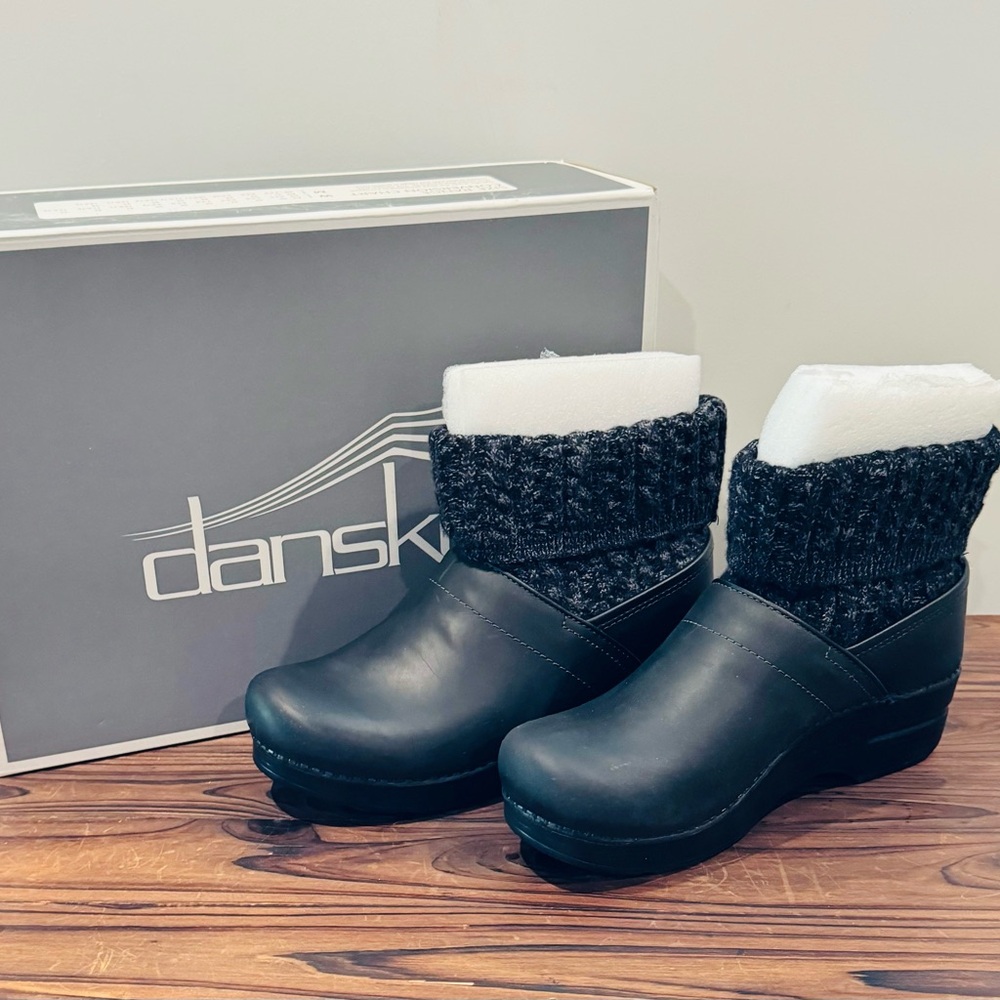 Dansko black ankle booties; size 8; brand new